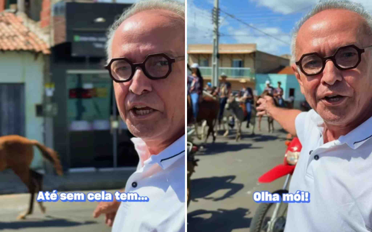 Em Curral Velho, Cícero Lucena vê cavalo sem sela e brinca: “Será um sinal?”