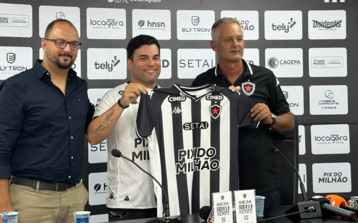 Botafogo-PB apresenta técnico e anuncia novo patrocinador master