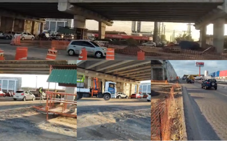 Imagens mostram retorno inacabado em viaduto inaugurado por ministro na Paraíba