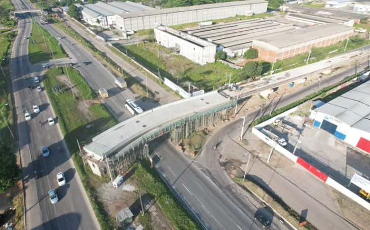Obras do viaduto no Bairro das Indústrias vão bloquear BR-101 durante madrugadas