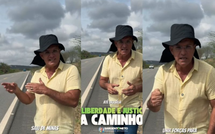 Sargento Neto inicia caminhada de 200 km pedindo liberdade para "presos políticos"
