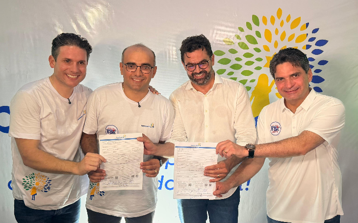 Em Brejo do Cruz, Murilo Galdino participa da filiação de Dr. Jarques ao lado de Hugo Motta e lideranças da região